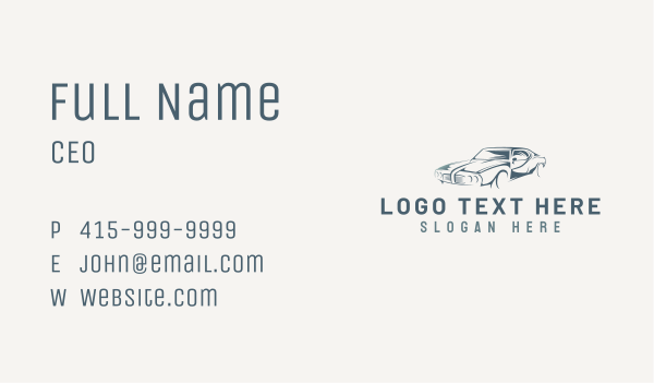 Auto Detailing Garage Business Card Design Image Preview