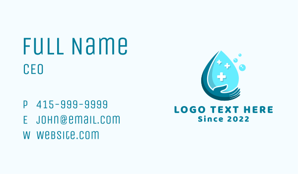 Hand Liquid Sanitizer Business Card Design Image Preview
