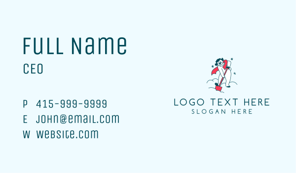 Snow Plowing Mascot Business Card Design Image Preview