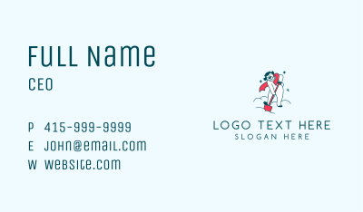 Snow Plowing Mascot Business Card Image Preview