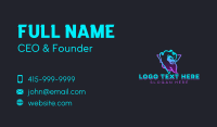 Neon Gaming Lion Business Card Image Preview