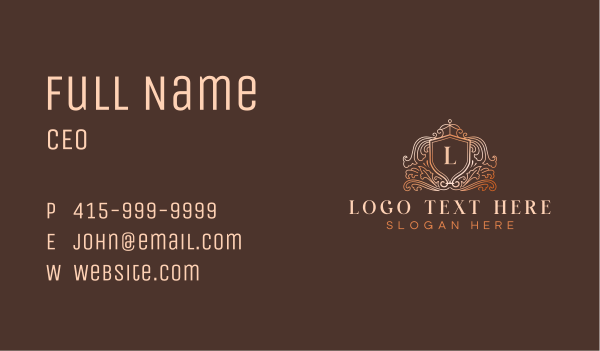 Decorative Royal Crest Business Card Design Image Preview