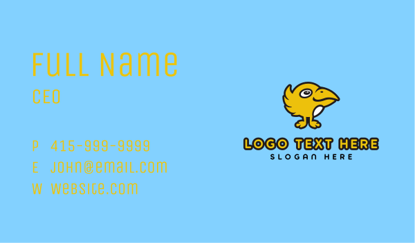 Yellow Cartoon Bird Business Card Design Image Preview