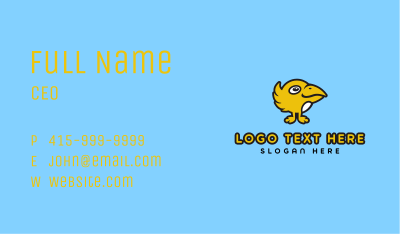 Yellow Cartoon Bird Business Card Image Preview