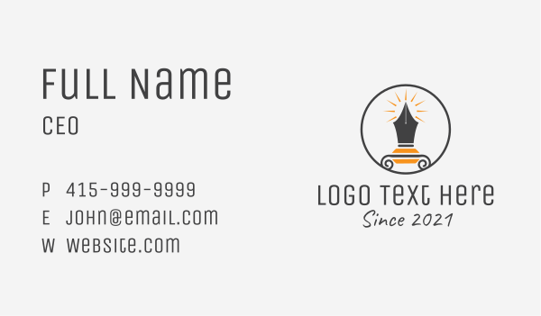 Circle Pen Publisher Business Card Design Image Preview