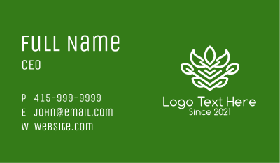 Organic Herb Plant  Business Card Image Preview
