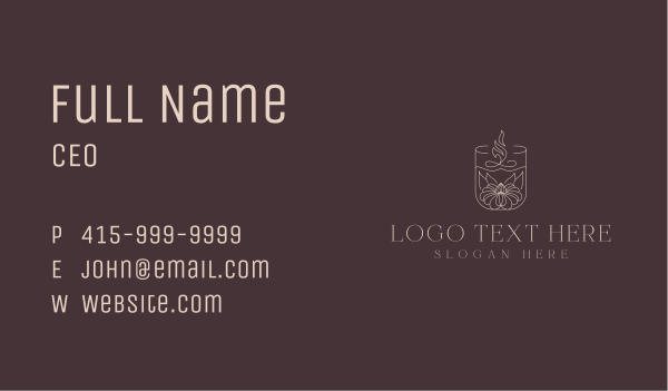 Floral Candle Decoration Business Card Design Image Preview