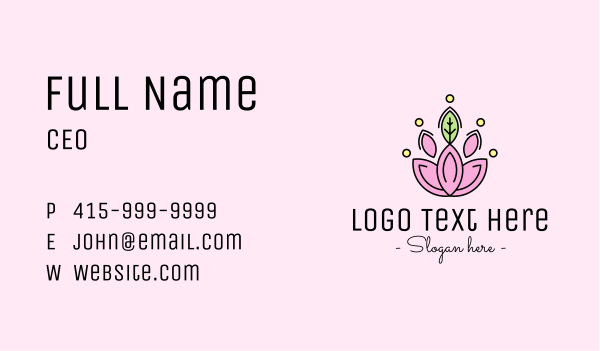 Minimalist Lotus Flower Business Card Design Image Preview
