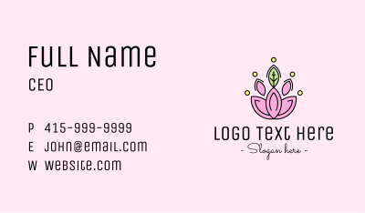 Minimalist Lotus Flower Business Card