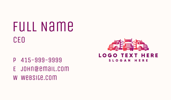 Freight Truck Fleet Business Card Design Image Preview