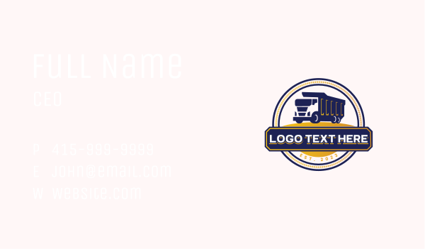 Dump Truck Logistics Business Card Design Image Preview