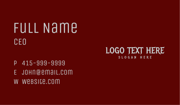 Unique Punk Wordmark Business Card Design Image Preview