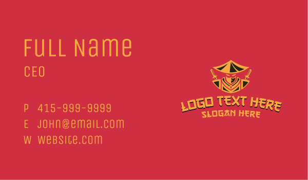 Asian Ninja Gaming Business Card Design Image Preview