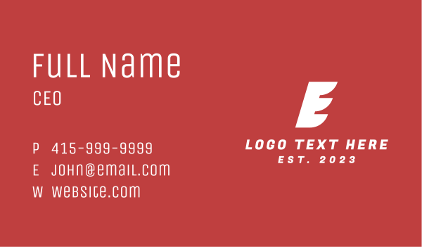 Fast Letter E Business Card Design Image Preview