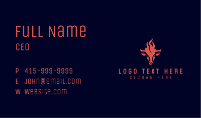 Flame Cow BBQ Grilling Business Card Image Preview