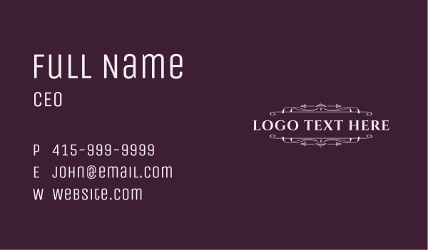 Luxury Wedding Wordmark Business Card Design Image Preview