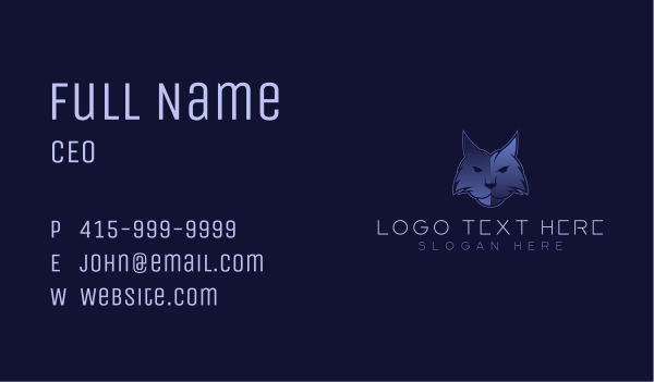 Wild Cat Feline Business Card Design Image Preview