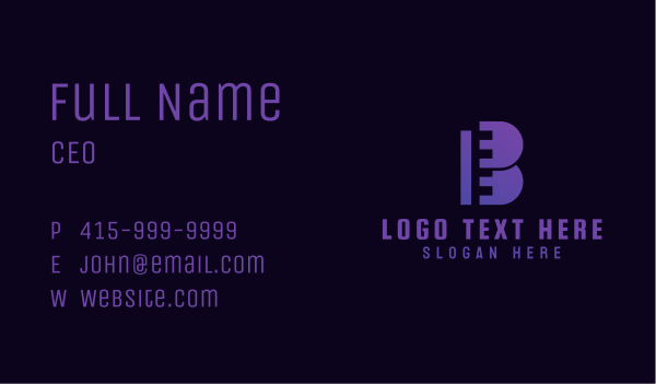 Violet Film Letter B Business Card Design Image Preview