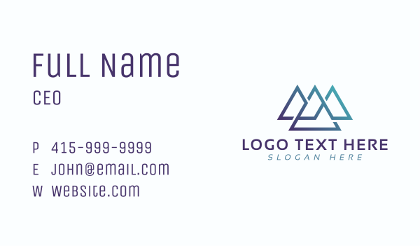 Abstract Edgy Triangle Business Card Design Image Preview