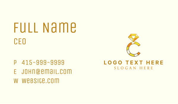 Diamond Ring Letter C Business Card Design Image Preview