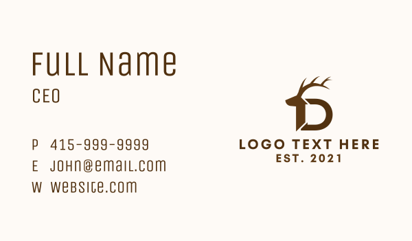 Letter D Deer Business Card Design Image Preview