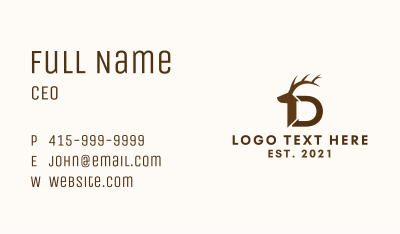 Letter D Deer Business Card Image Preview