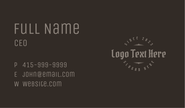 Urban Gothic Wordmark Business Card Design Image Preview