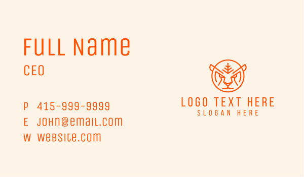 Round Wild Tiger Business Card Design Image Preview