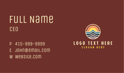 Sunset Wave Destination Business Card Image Preview