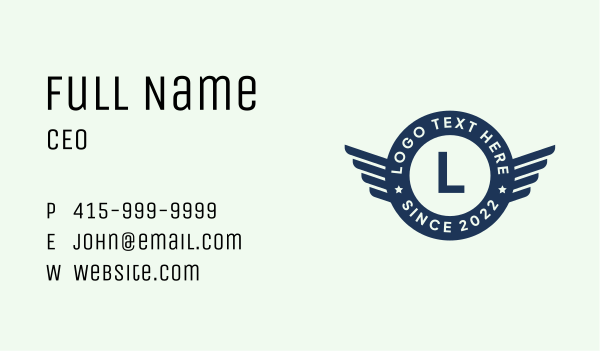 Military Aviation Letter Business Card Design Image Preview