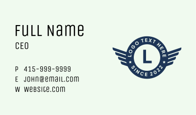 Military Aviation Letter Business Card