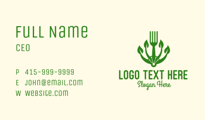 Organic Vegan Fork Business Card Image Preview
