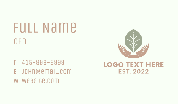 Leaf Hand Gardening  Business Card Design Image Preview
