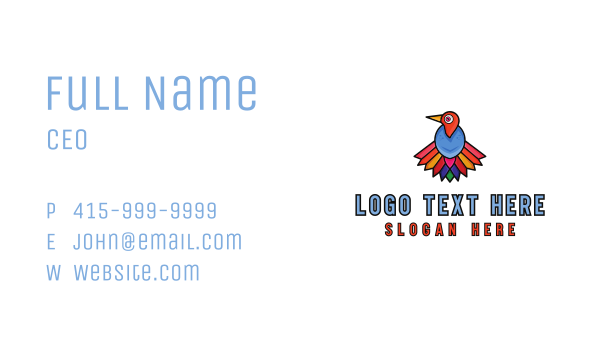 Cute Colorful Vulture Business Card Design Image Preview