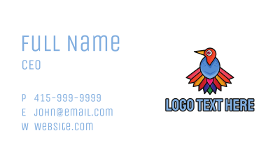 Cute Colorful Vulture Business Card