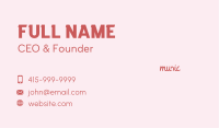 Pink Handwriting Wordmark Business Card Image Preview