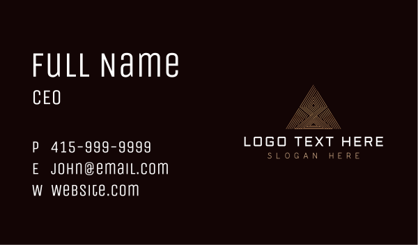 Premium Triangle Pyramid  Business Card Design Image Preview