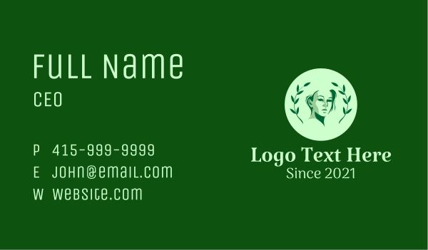 Green Leaf Lady  Business Card Design
