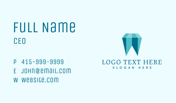 Blue Crystal Tooth Business Card Design Image Preview