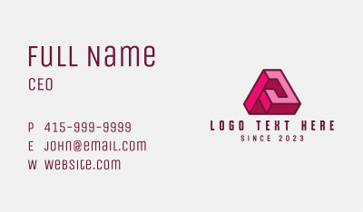 Pink Geometric Letter A Business Card Image Preview