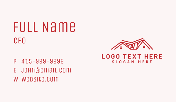 Red Town House Roof Business Card Design Image Preview