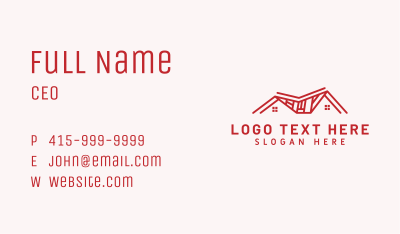 Red Town House Roof Business Card Image Preview