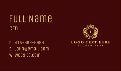 Luxury Crown Shield Business Card Image Preview