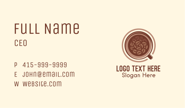 Roasted Coffee Bean Drink Business Card Design Image Preview