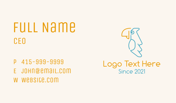 Perched Parrot Bird Business Card Design Image Preview