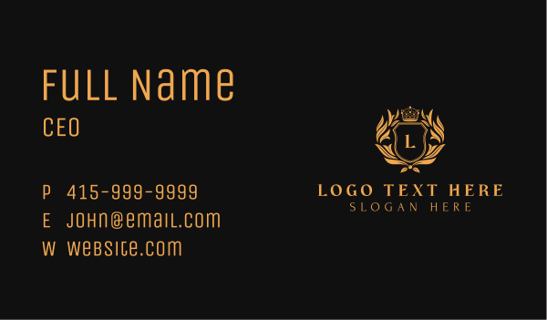 Elegant Lettermark Shield Business Card Design Image Preview