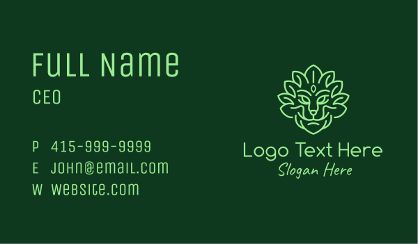 Green Herb Lion Business Card Design Image Preview