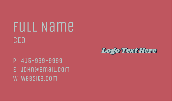 Trendy Pop Wordmark Business Card Design Image Preview