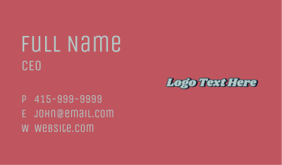 Trendy Pop Wordmark Business Card Image Preview