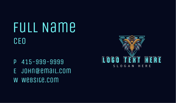 Eagle Gaming Streamer Business Card Design Image Preview